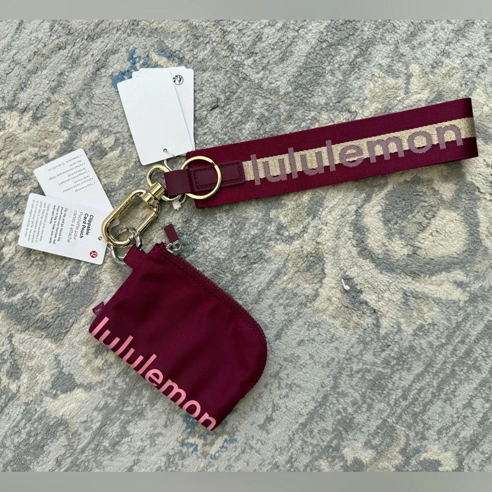Lululemon Clippable Card Pouch Deep Luxe / Pink Tide (NWT)